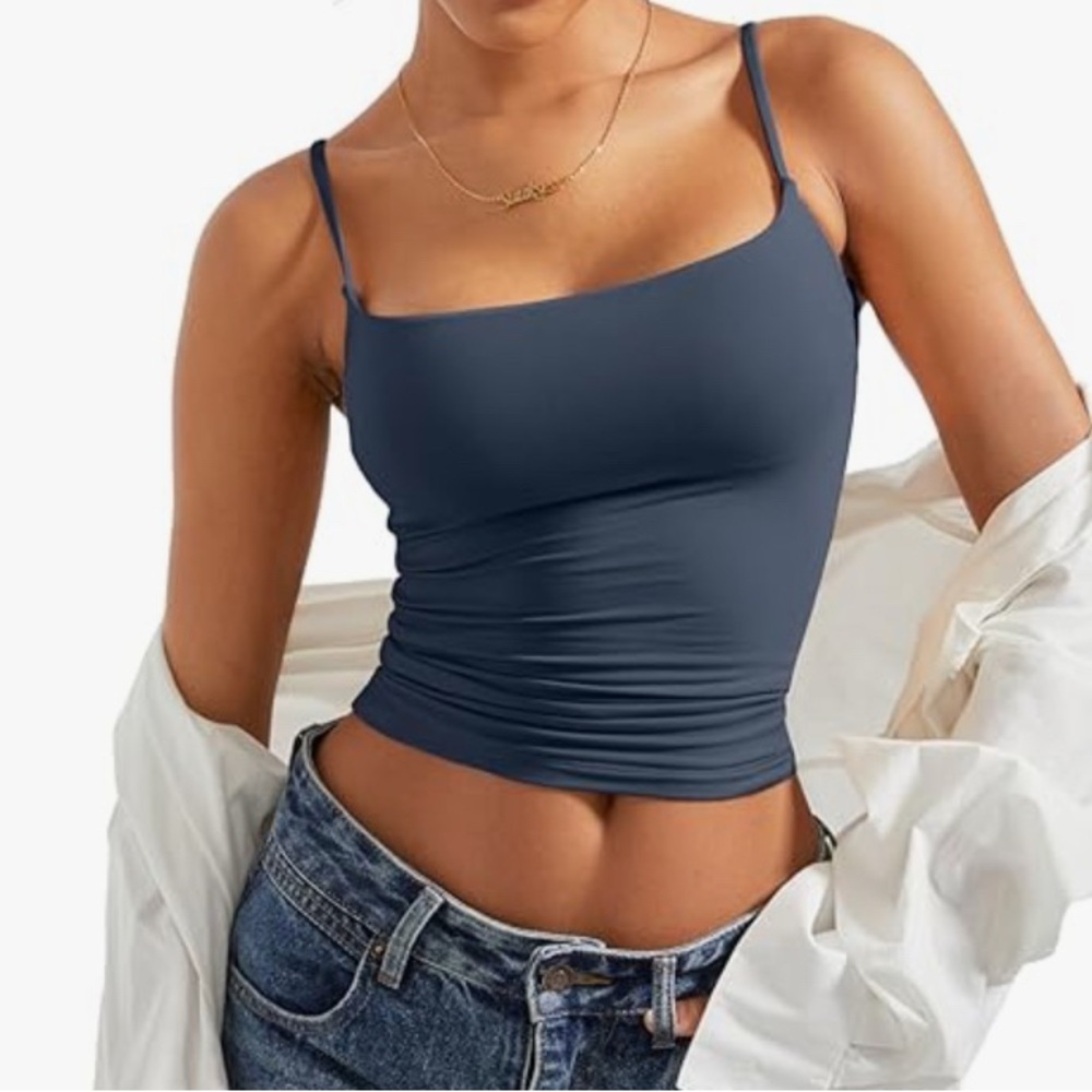 Women’s Sexy Square Neck Tank Top Summer Y2K Going Out Basic Cami Shirt
